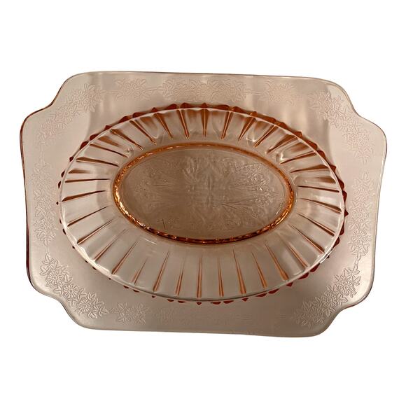 Jeannette Adam Pink Depression Glass Serving Bowl 1930s Vintage ~9" - Picture 1 of 8